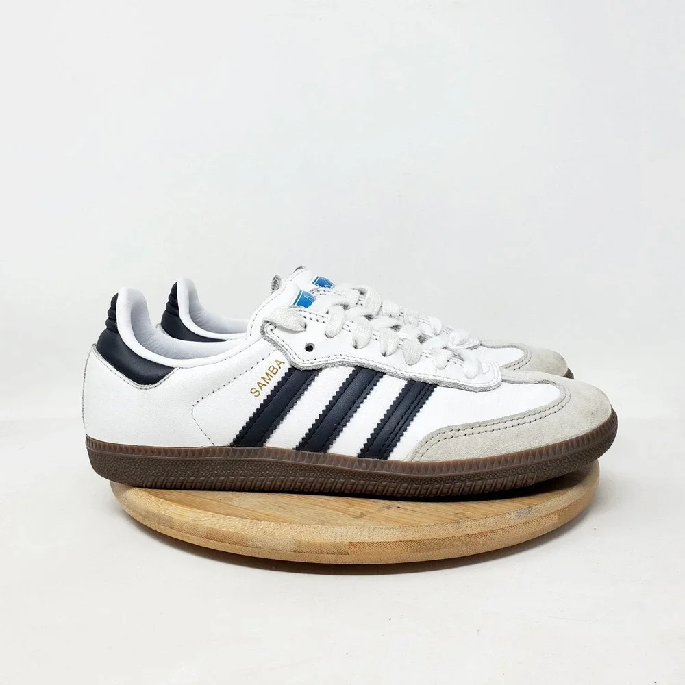 Adidas Samba OG Shoes Mens 5 White Black Gum Soccer Low Turf Indoor Sneaker